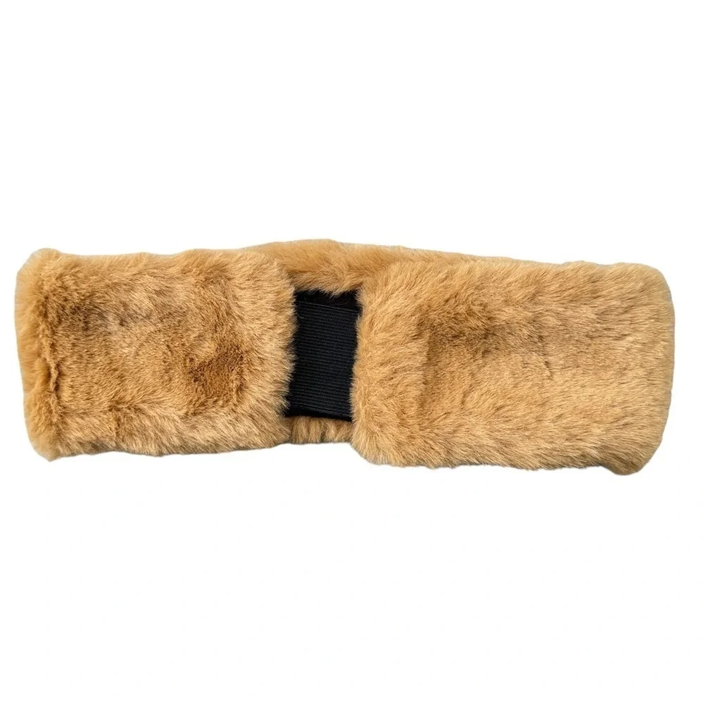 Brown Faux Fur Headband Head Wrap